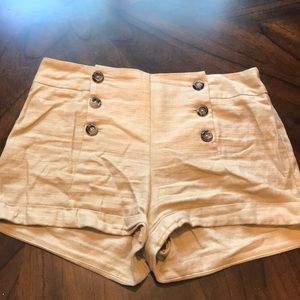 Forever 21 vintage style linen blend shorts